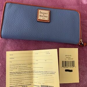DOONEY & BOURKE STEEL BLUE ZIP AROUND WALLET